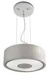 Spin suspension grise 45cm tissu plissé. Leds C4. Spin suspension grise 45cm tissu plissé. Leds C4.