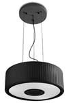 Spin suspension noire 45cm tissu plissé. Leds C4. Spin suspension noire 45cm tissu plissé. Leds C4.