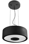 Spin- Suspension noire 75cm tissu plissé. Leds C4. Spin- Suspension noire 75cm tissu plissé. Leds C4.