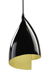 Tulip suspension design géométrie variable noire intérieur doré. Leds C4. Tulip suspension design géométrie variable noire intérieur doré. Leds C4.
