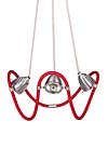 Athene suspension LED trois lumières en étoile sur flexible rouge. Less 'n' More. Athene suspension LED trois lumières en étoile sur flexible rouge. Less 'n' More.