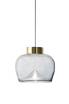 Aella bold suspension design année 70 verre antique bullé et métal doré. Leucos. Aella bold suspension design année 70 verre antique bullé et métal doré. Leucos.