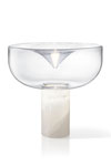 Lampe de table Aella en marbre blanc et verre clair petit modèle. Leucos. Lampe de table Aella en marbre blanc et verre clair petit modèle. Leucos.