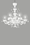Lustre blanc cristal et verre soufflé Couture L8. Leucos. Lustre blanc cristal et verre soufflé Couture L8. Leucos.