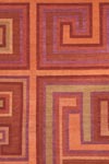 Tapis labyrinthe rouge orange et mauve - 170x240cm. Ligne Pure. Tapis labyrinthe rouge orange et mauve - 170x240cm. Ligne Pure.