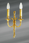 Applique double, style Louis XVI, en bronze massif doré. Lucien Gau. Applique double, style Louis XVI, en bronze massif doré. Lucien Gau.