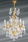 Bohemian crystal 6 lights Louis XV chandelier. Lucien Gau. Bohemian crystal 6 lights Louis XV chandelier. Lucien Gau.