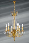 Bohemian crystal Louis XVI chandelier six lights. Lucien Gau. Bohemian crystal Louis XVI chandelier six lights. Lucien Gau.