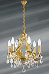 Bohemian crystal Louis XV style chandelier 6 lights. Lucien Gau. Bohemian crystal Louis XV style chandelier 6 lights. Lucien Gau.