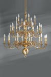 Dutch style chandelier thirty lights in brass. Lucien Gau. 