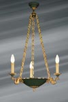Empire style chandelier in the shape of a flared and lacquered basin, three lights. Lucien Gau. Empire style chandelier in the shape of a flared and lacquered basin, three lights. Lucien Gau.