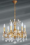 Louis XV chandelier with bohemian crystal and 6 lights. Lucien Gau. Louis XV chandelier with bohemian crystal and 6 lights. Lucien Gau.