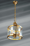 Original lantern, bronze and glass, three lights. Lucien Gau. Original lantern, bronze and glass, three lights. Lucien Gau.