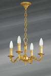 Small chandelier, Louis XVI, gilded bronze, four lights. Lucien Gau. Small chandelier, Louis XVI, gilded bronze, four lights. Lucien Gau.
