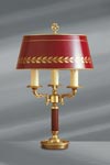 Empire style solid bronze lamp, bordeaux lacquered lampshade. Lucien Gau. Empire style solid bronze lamp, bordeaux lacquered lampshade. Lucien Gau.