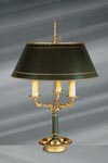 Empire style solid bronze lamp, three lights and lacquered lampshade. Lucien Gau. Empire style solid bronze lamp, three lights and lacquered lampshade. Lucien Gau.
