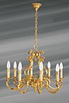 Lustre Louis XV en bronze doré huit lumières. Lucien Gau. Lustre Louis XV en bronze doré huit lumières. Lucien Gau.
