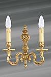 Double wall lamp Louis XV gilt bronze with bobeches. Lucien Gau. Double wall lamp Louis XV gilt bronze with bobeches. Lucien Gau.