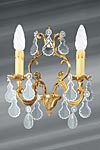 Wall lamp with trimmings in bohemian crystal. Lucien Gau. Wall lamp with trimmings in bohemian crystal. Lucien Gau.