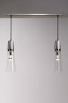 eau de T S2 suspension double nickel satiné et transparent. Luz Difusion. eau de T S2 suspension double nickel satiné et transparent. Luz Difusion.
