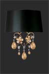Applique dorée et cristal fleurs feuille d'or deux lumières. Masiero. Applique dorée et cristal fleurs feuille d'or deux lumières. Masiero.