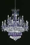 Large 15-light chandelier in clear crystal and polished stainless steel. Masiero. Large 15-light chandelier in clear crystal and polished stainless steel. Masiero.