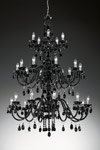 Grand lustre en cristal torsades noires. Masiero. Grand lustre en cristal torsades noires. Masiero.