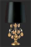 Grande lampe dorée et cristal fleurs feuille d'or deux lumières. Masiero. Grande lampe dorée et cristal fleurs feuille d'or deux lumières. Masiero.