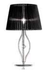 Lampe cristal et chrome abat-jour soie noire. Masiero. Lampe cristal et chrome abat-jour soie noire. Masiero.