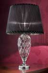 Lampe en cristal transparent abat-jour gris foncé. Masiero. Lampe en cristal transparent abat-jour gris foncé. Masiero.