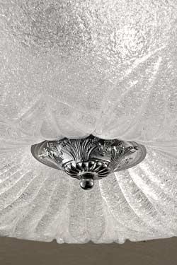 Round ceiling light in sand-blasted moulded glass. Masiero. 
