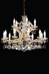 Lustre cristal et métal doré 15 lumières sur deux niveaux. Masiero. Lustre cristal et métal doré 15 lumières sur deux niveaux. Masiero.
