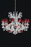 Lustre cristal rouge et transparent. Masiero. Lustre cristal rouge et transparent. Masiero.