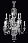 Lustre en cristal transparent dix lumières. Masiero. Lustre en cristal transparent dix lumières. Masiero.