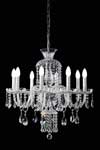 Lustre en cristal transparent huit lumières. Masiero. Lustre en cristal transparent huit lumières. Masiero.