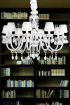 Lustre verre Murano blanc 8 lumières. Masiero. Lustre verre Murano blanc 8 lumières. Masiero.