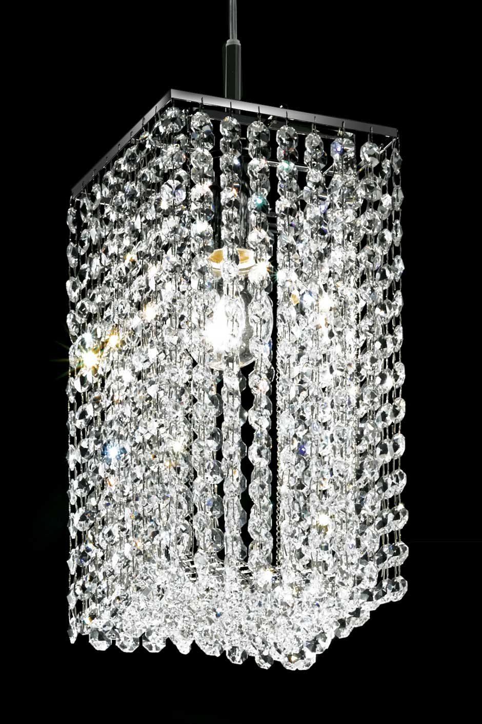Squaresection designer crystal chandelier Masiero Murano and
