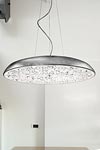 Suspension ronde et plate avec diffuseur décoré Deco S1 60cm noire . Masiero. Suspension ronde et plate avec diffuseur décoré Deco S1 60cm noire . Masiero.