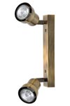 Spot orientable double en laiton patiné verni. Moretti Luce. Spot orientable double en laiton patiné verni. Moretti Luce.