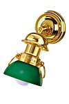 Spot orientable à verre vert en laiton verni. Moretti Luce. Spot orientable à verre vert en laiton verni. Moretti Luce.