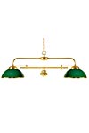 Suspension billard verte en bois verni et laiton poli. Moretti Luce. Suspension billard verte en bois verni et laiton poli. Moretti Luce.