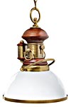 Suspension bois verni et laiton naturel coupole blanche. Moretti Luce. Suspension bois verni et laiton naturel coupole blanche. Moretti Luce.