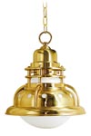 Suspension de marine petit modèle à chaîne en laiton verni . Moretti Luce. Suspension de marine petit modèle à chaîne en laiton verni . Moretti Luce.