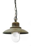 Suspension sur chaîne d'extérieur en laiton patiné cuivré. Moretti Luce. Suspension sur chaîne d'extérieur en laiton patiné cuivré. Moretti Luce.