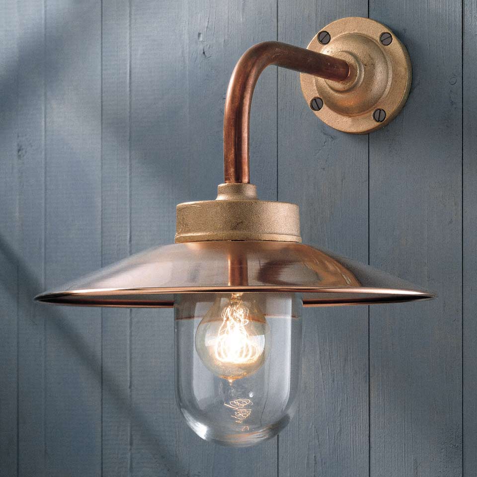 Quay Light 90° copper with clear glass Nautic by Tekna Classic