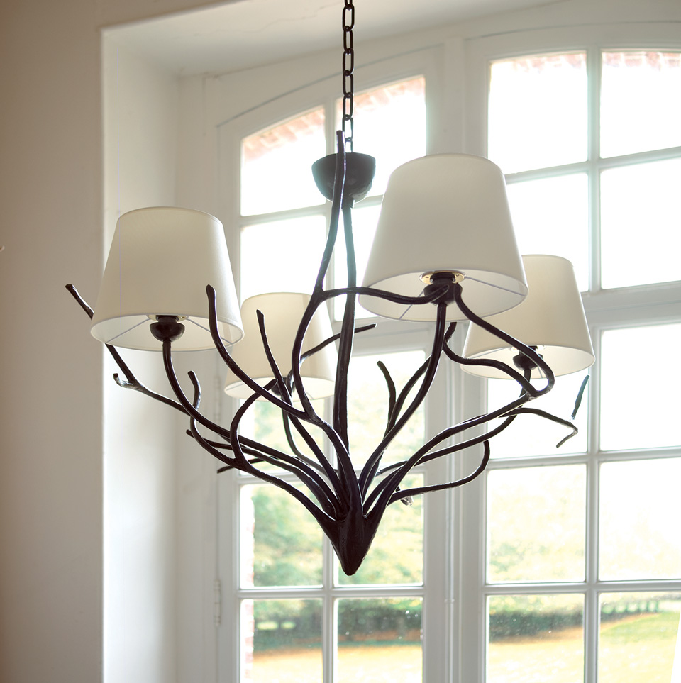 Bronze Art Nouveau Style 4 Light Chandelier Objet Insolite Hight Bronze Art Nouveau Style 4 Light Chandelier Objet Insolite