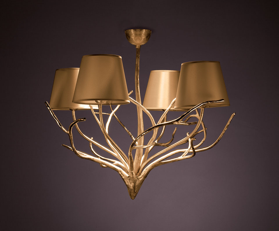 Gilt Bronze Art Nouveau Chandelier Objet Insolite Hight Qualité Gilt Bronze Art Nouveau Chandelier Objet Insolite