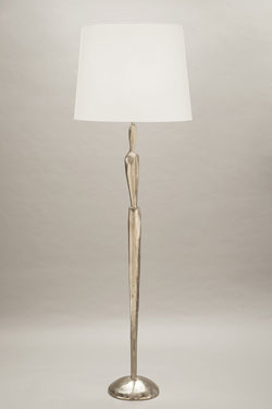 Jude contemporary floor lamp in nickel finish. Objet insolite. 