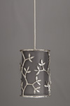 Satin Nickel Cylindrical Pendant with Smoke Gray Shade Ombelle. Objet insolite. 