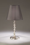 Satin Nickel Bronze Table Lamp with Smoked Taffeta Shade Sanfin . Objet insolite. Satin Nickel Bronze Table Lamp with Smoked Taffeta Shade Sanfin . Objet insolite.